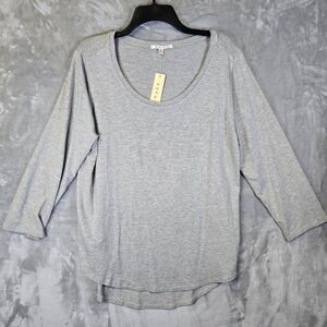 NWT Cyrus T Shirt Long Sleeve Womens XL Heathered Gray Lightweight Thin